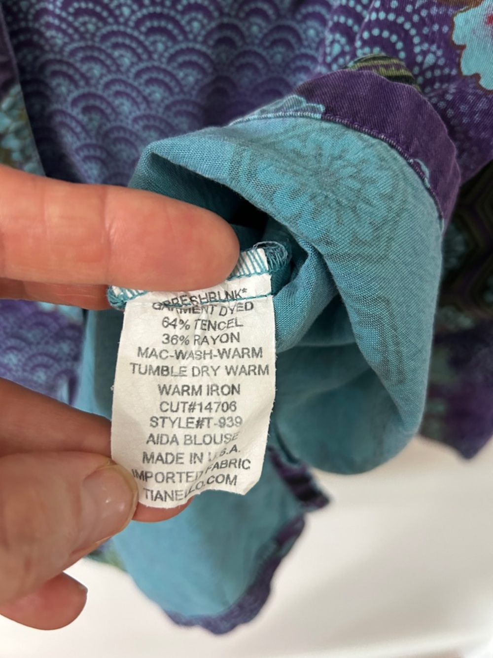 Tianello Aida Blouse Women’s M Vibrant Purple Floral Tencel Button-Up - Picture 4 of 16